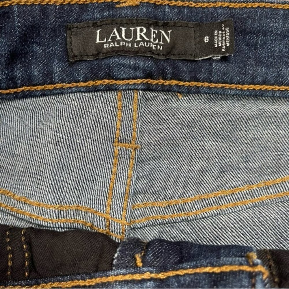 Lauren Ralph Lauren Black Label Blue Dark Wash Straight Leg Jeans US 6 - Picture 5 of 6